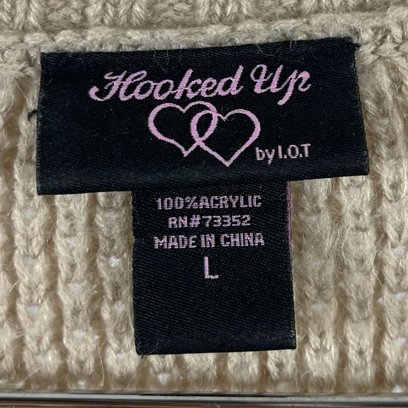 Hooked Up Large Cable Knit Neutral A Line Tunic Sweater Fall Winter Holiday - Picture 4 of 6